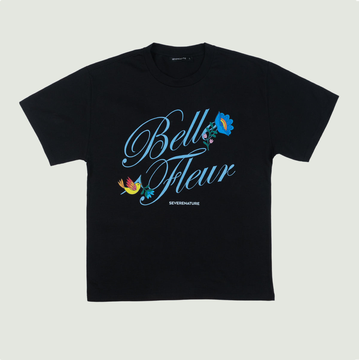 Belle Fleur Tee (Black-Blue)