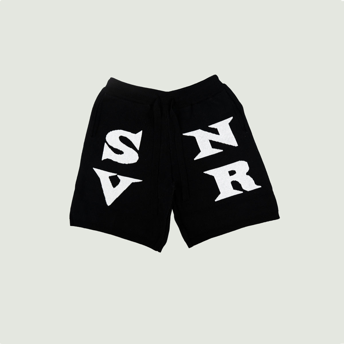 S STAR KNITTED SHORTS (BLACK)