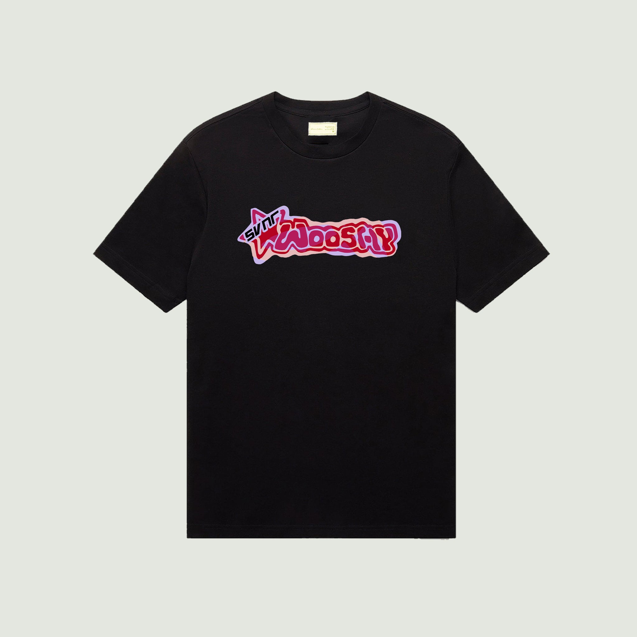 SVNR x Wooshy's World "Logo Tee" in Black & Pink